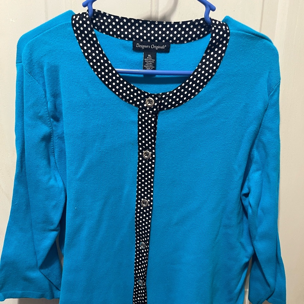 Designers Originals Bright Turquoise Button-Down cardigan